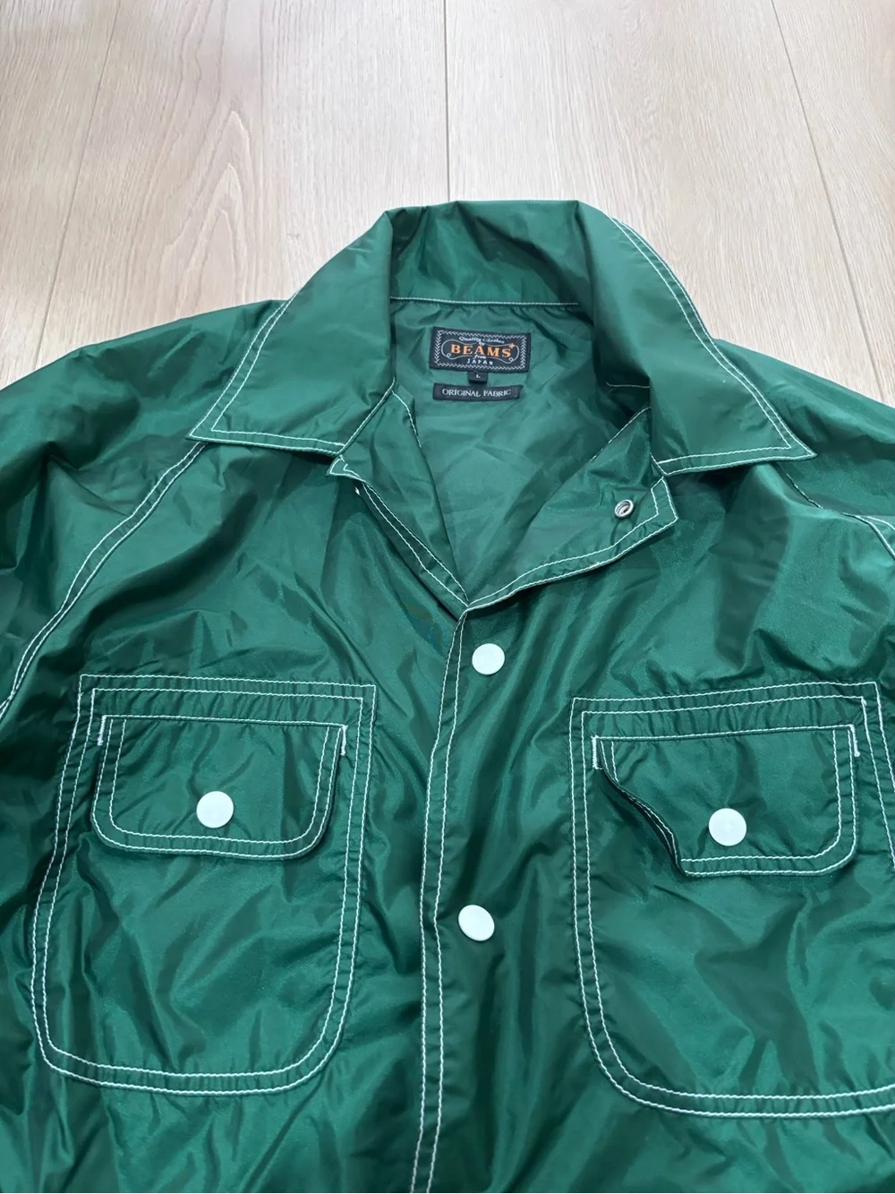 Vintage BEAMS PLUS Green Sports SHT-JAC Jacket